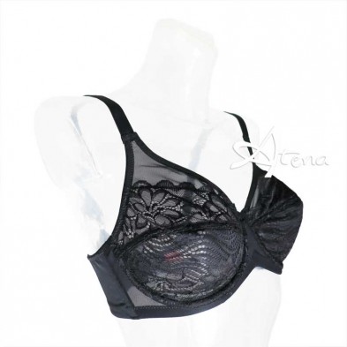 Completino intimo donna tutto pizzo e tulle trasparente coppa C