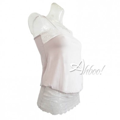 Top in pizzo bianco sottogiacca